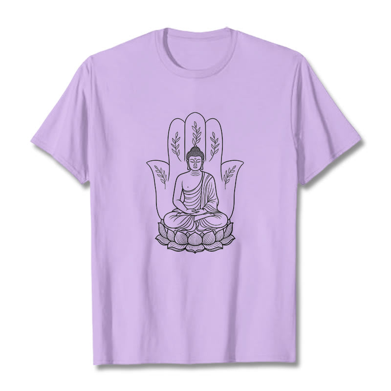 Breathable Cotton Meditating Buddha Graphic Meditation Tee