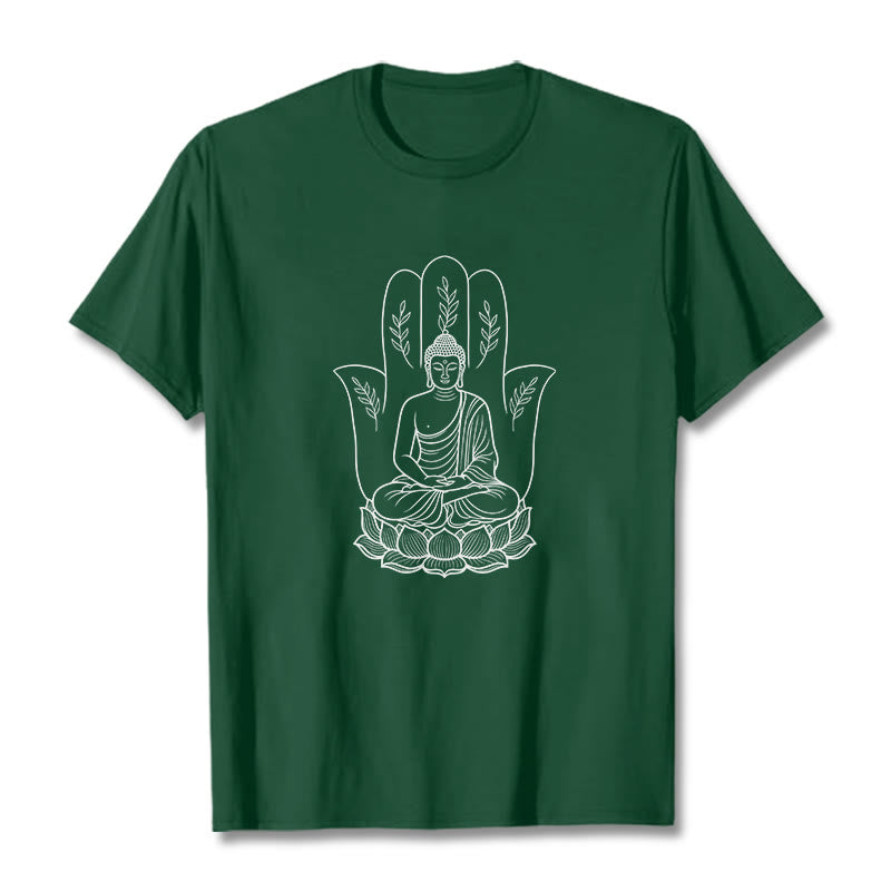 Breathable Cotton Meditating Buddha Graphic Meditation Tee