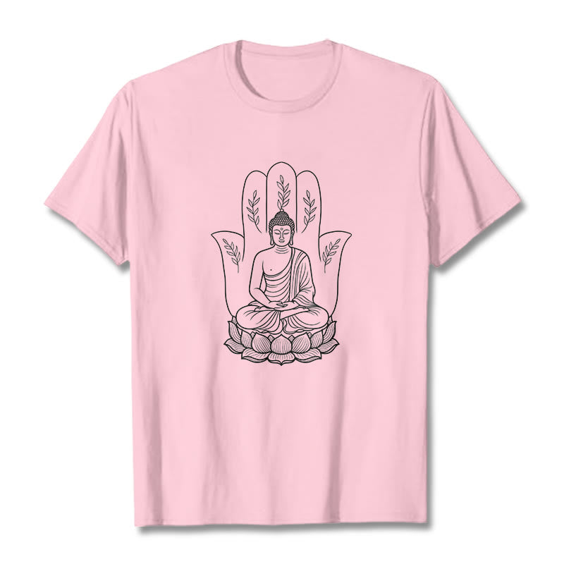 Breathable Cotton Meditating Buddha Graphic Meditation Tee