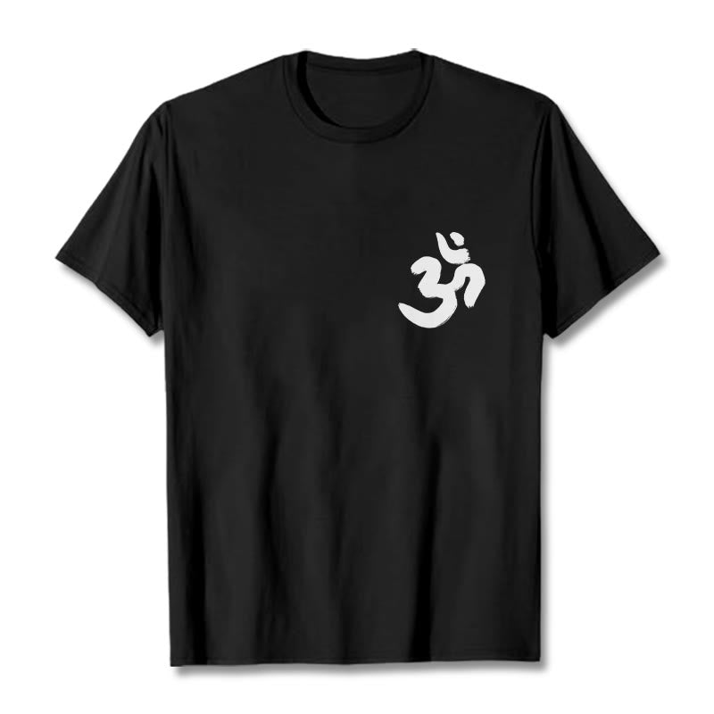Tactile Cotton Sanskrit Om Symbol Mindful Meditation Tee