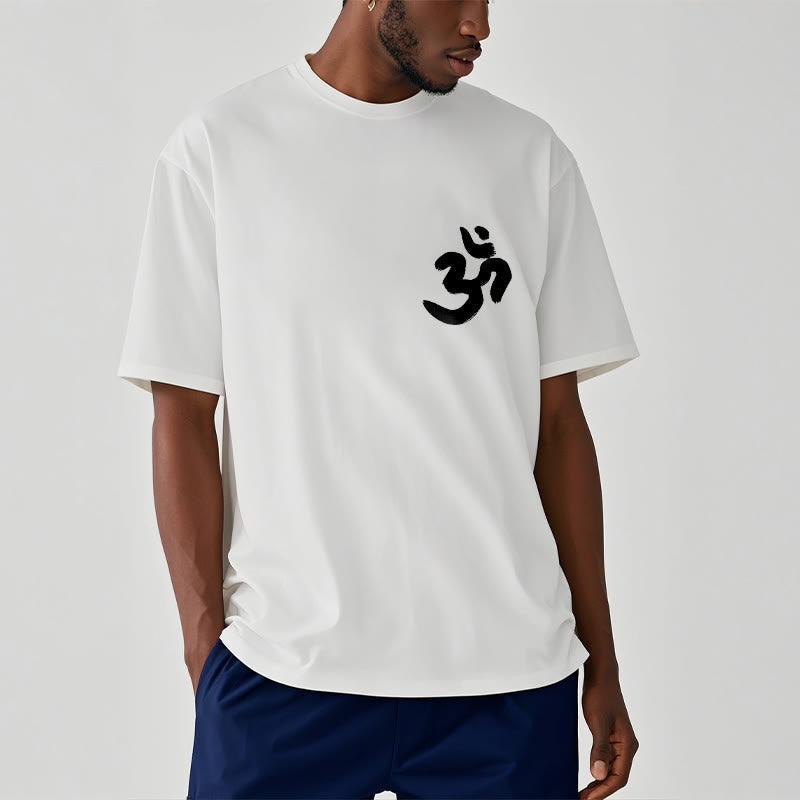Tactile Cotton Sanskrit Om Symbol Mindful Meditation Tee