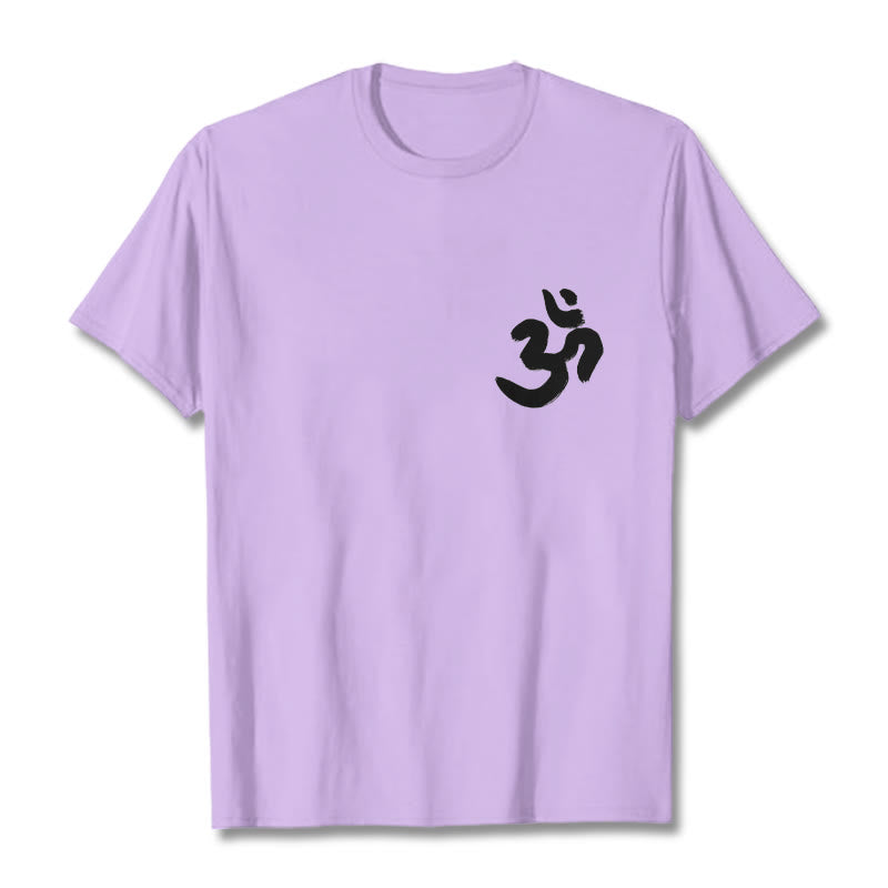 Tactile Cotton Sanskrit Om Symbol Mindful Meditation Tee