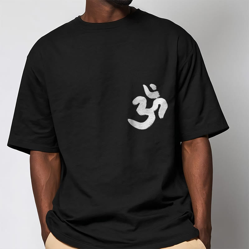 Tactile Cotton Sanskrit Om Symbol Mindful Meditation Tee