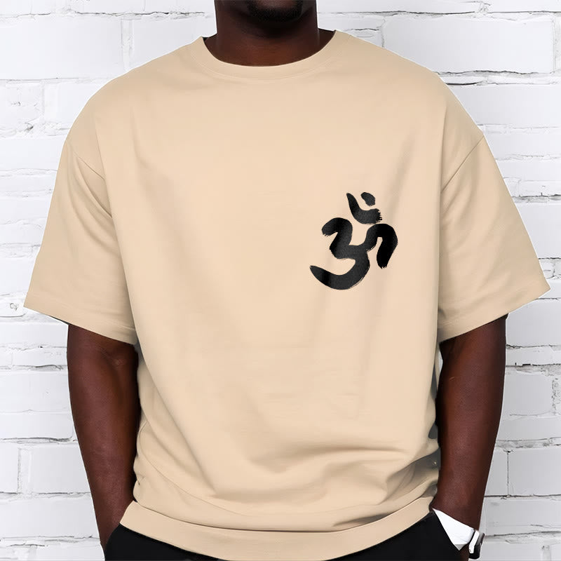 Tactile Cotton Sanskrit Om Symbol Mindful Meditation Tee