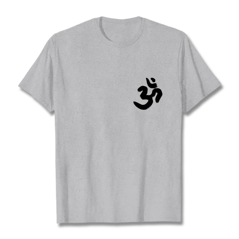 Tactile Cotton Sanskrit Om Symbol Mindful Meditation Tee