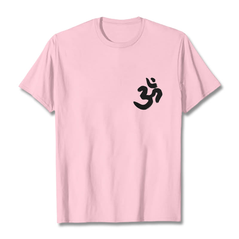 Tactile Cotton Sanskrit Om Symbol Mindful Meditation Tee
