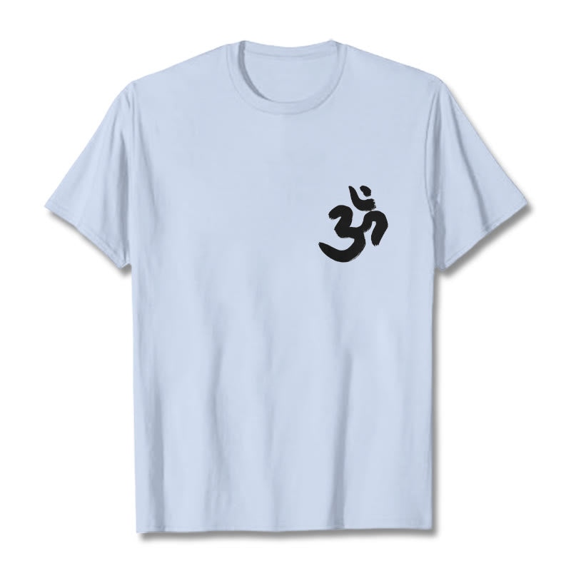 Tactile Cotton Sanskrit Om Symbol Mindful Meditation Tee