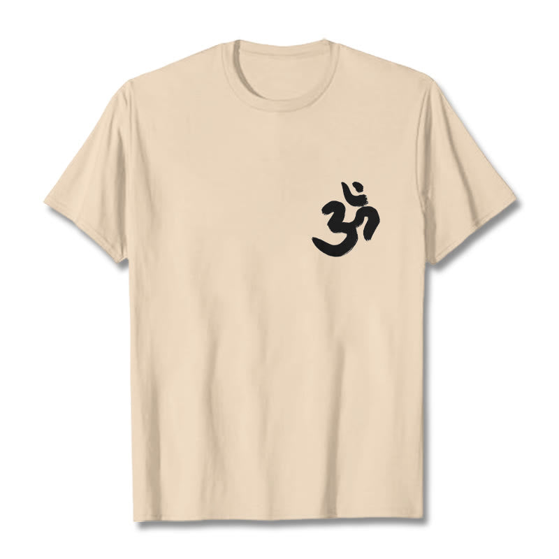 Tactile Cotton Sanskrit Om Symbol Mindful Meditation Tee