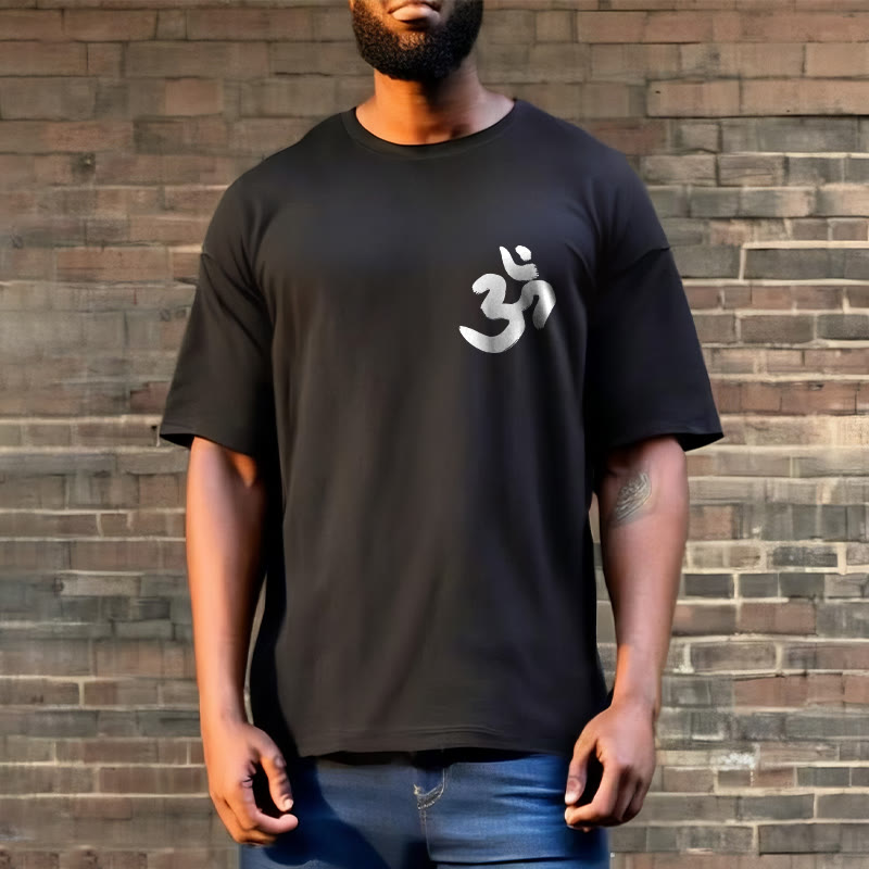 Tactile Cotton Sanskrit Om Symbol Mindful Meditation Tee