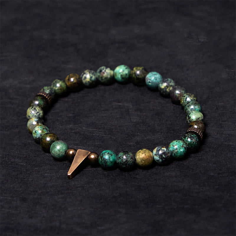 Vintage Distressed Design Turquoise Copper Balance Bracelet