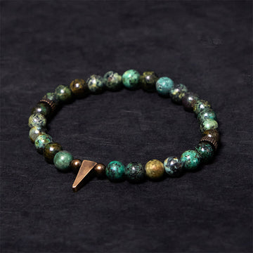 Vintage Distressed Design Turquoise Copper Balance Bracelet