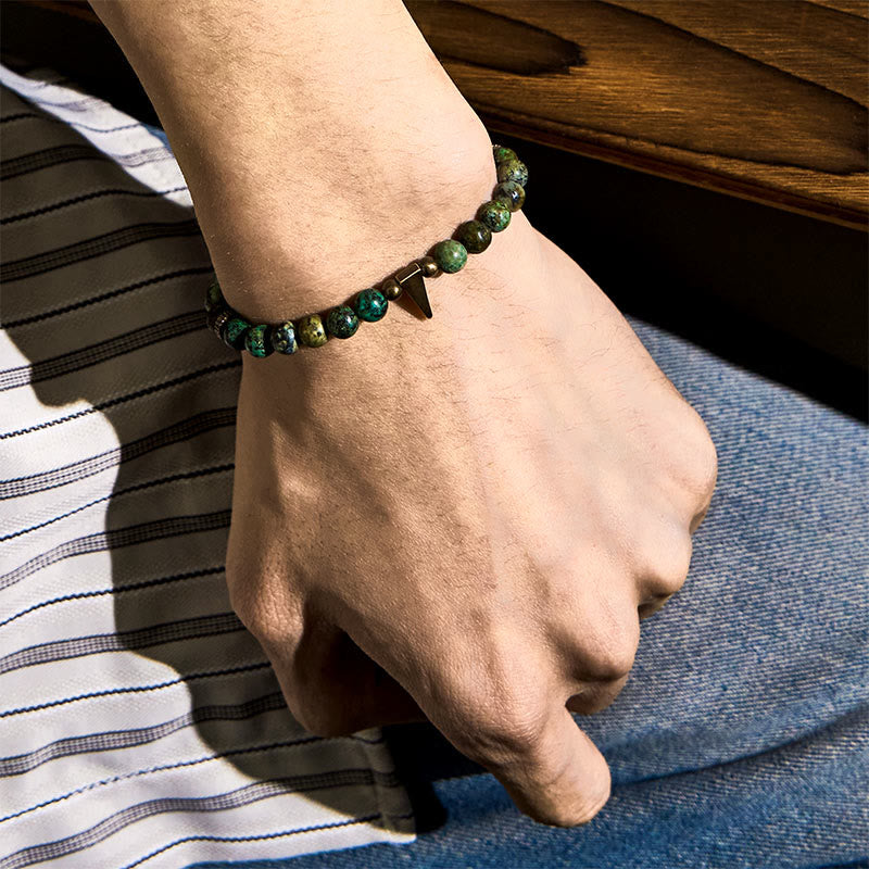 Vintage Distressed Design Turquoise Copper Balance Bracelet