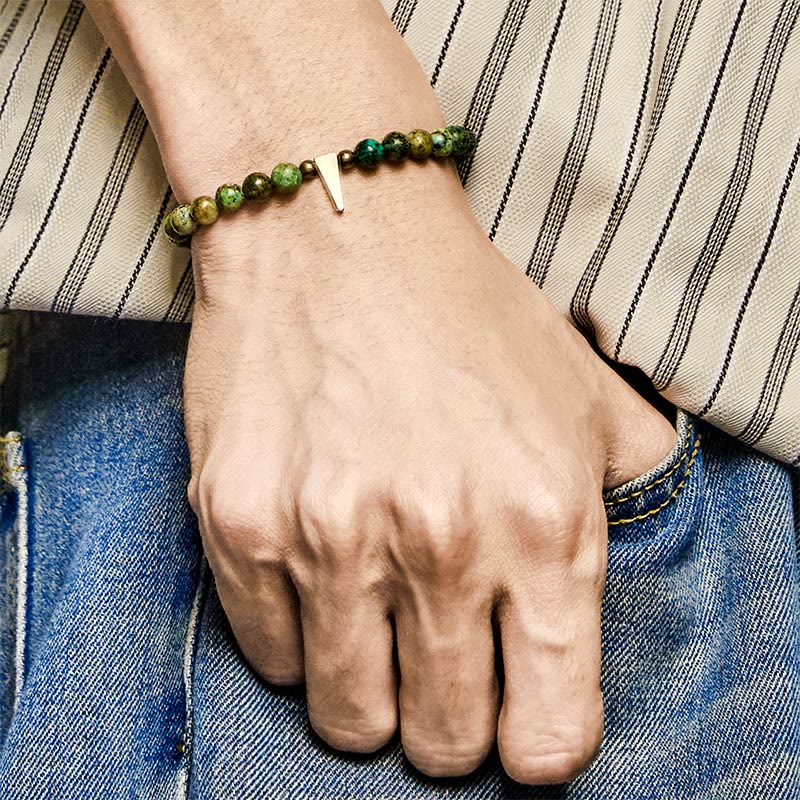 Vintage Distressed Design Turquoise Copper Balance Bracelet