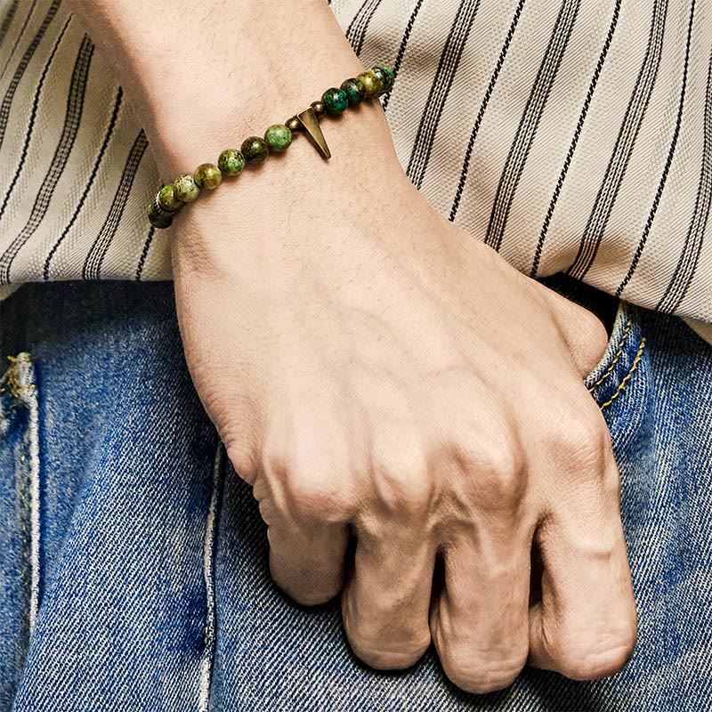 Vintage Distressed Design Turquoise Copper Balance Bracelet