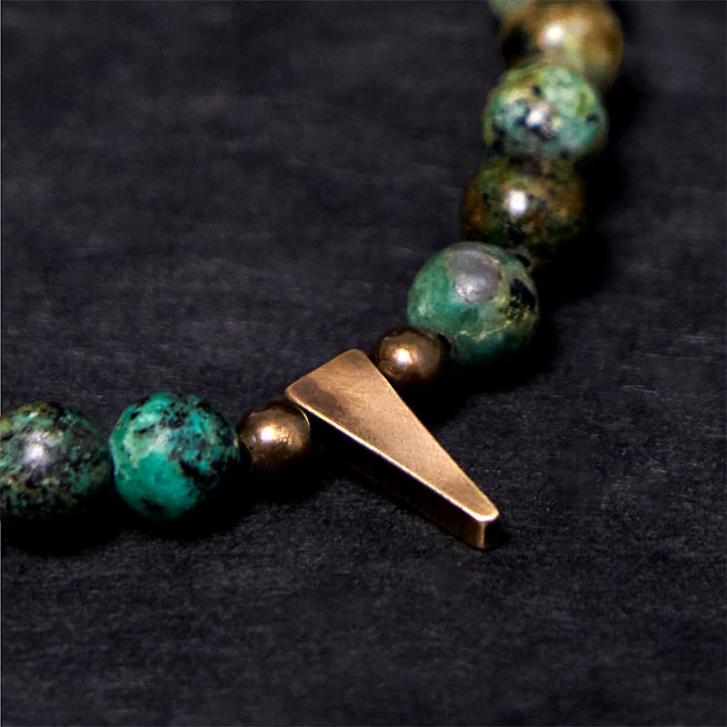 Vintage Distressed Design Turquoise Copper Balance Bracelet