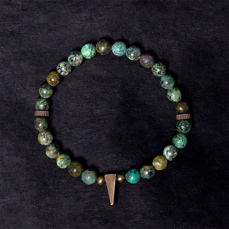 Vintage Distressed Design Turquoise Copper Balance Bracelet