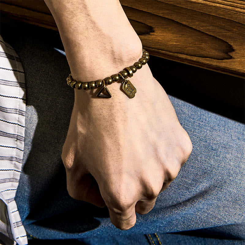 "Wishing You Good Luck Always" Pure Copper Brass Bracelet Includes Gift Message Card