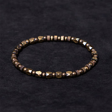 Retro Distressed Irregular Design Copper Brass Luck Bracelet