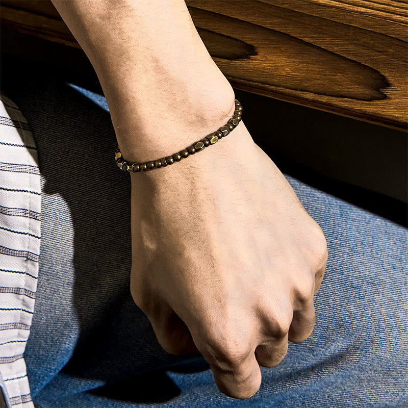 Vintage Distressed Simple Design Copper Brass Beads Wealth Bracelet