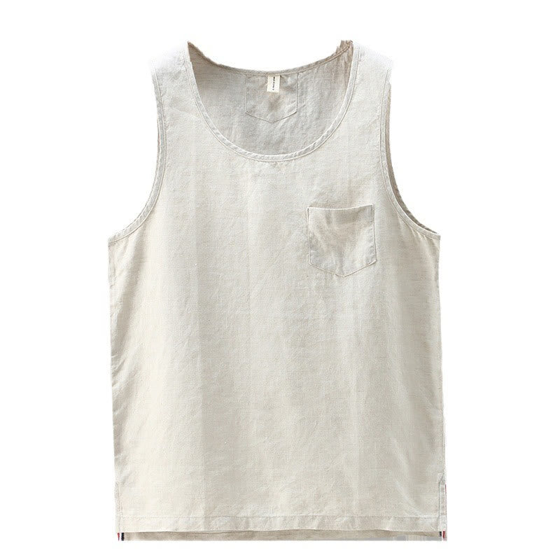 Linen Side-Slit Minimalist Meditation Vest