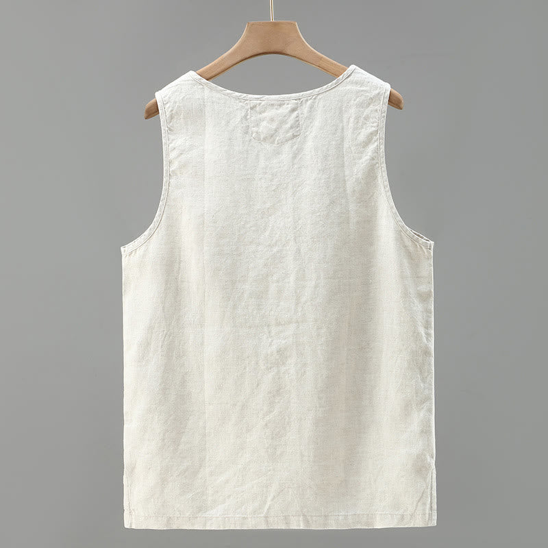 Linen Side-Slit Minimalist Meditation Vest