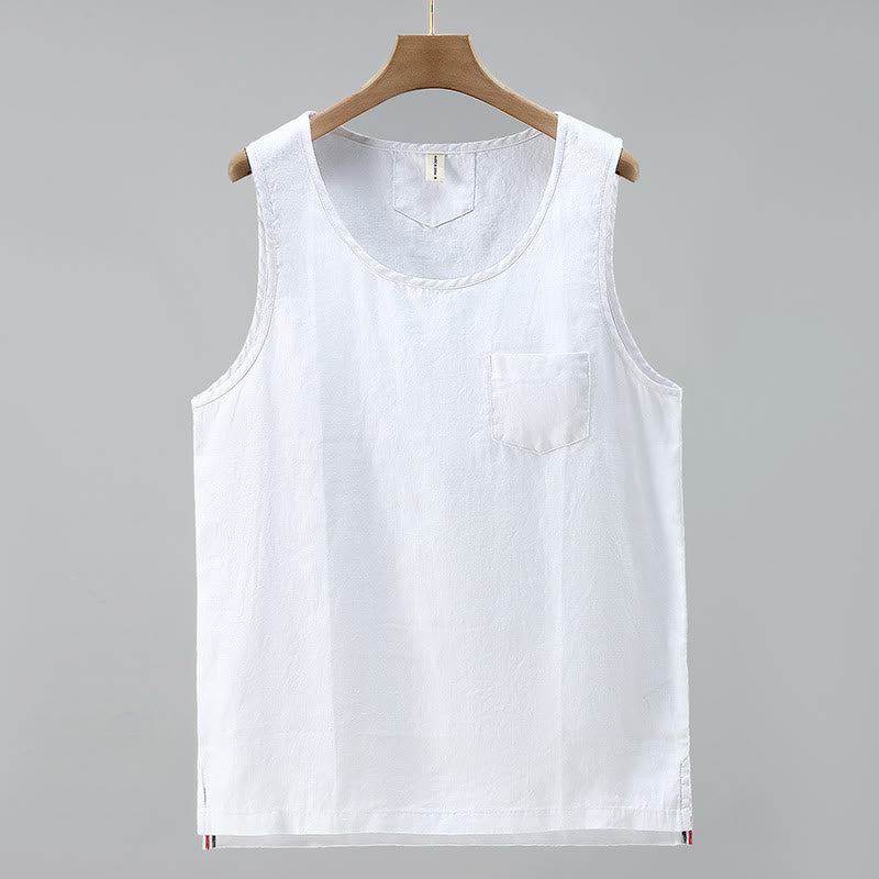 Linen Side-Slit Minimalist Meditation Vest