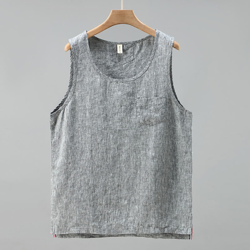 Linen Side-Slit Minimalist Meditation Vest