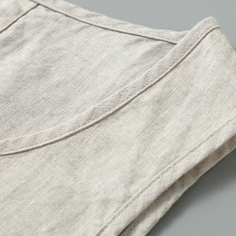 Linen Side-Slit Minimalist Meditation Vest