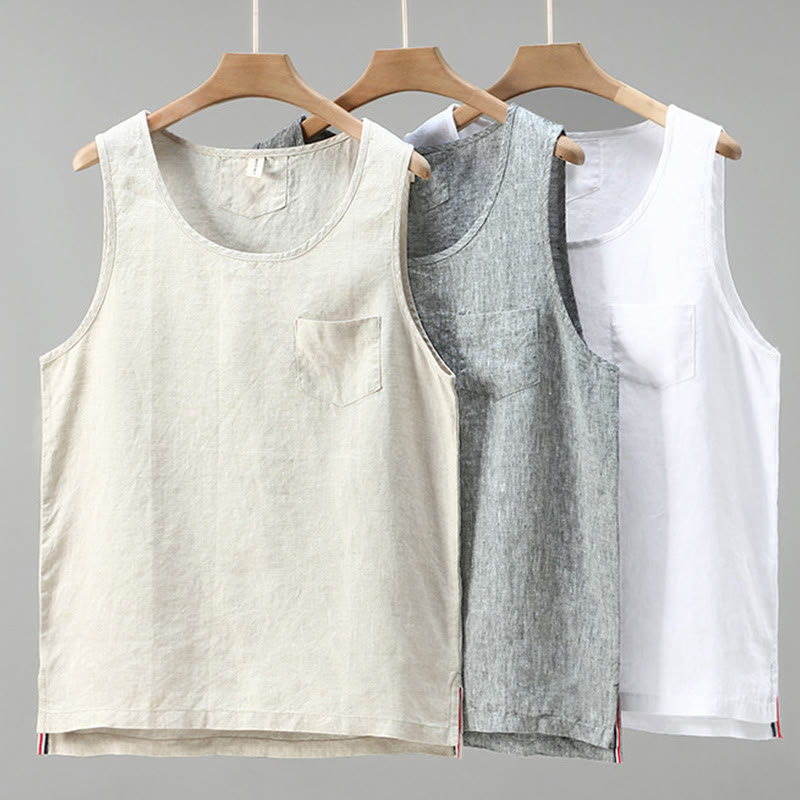 Linen Side-Slit Minimalist Meditation Vest