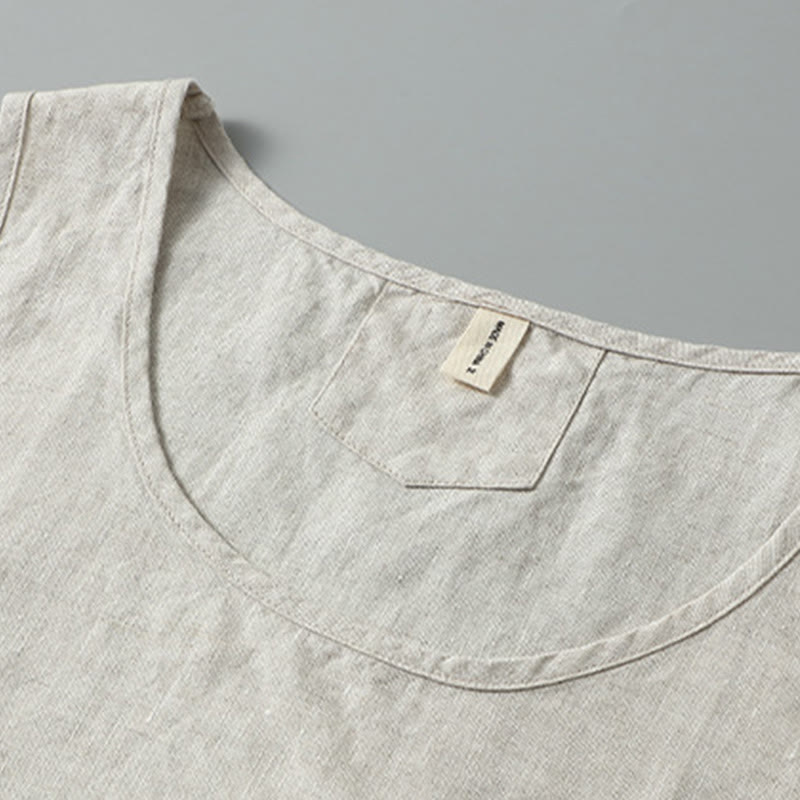 Linen Side-Slit Minimalist Meditation Vest