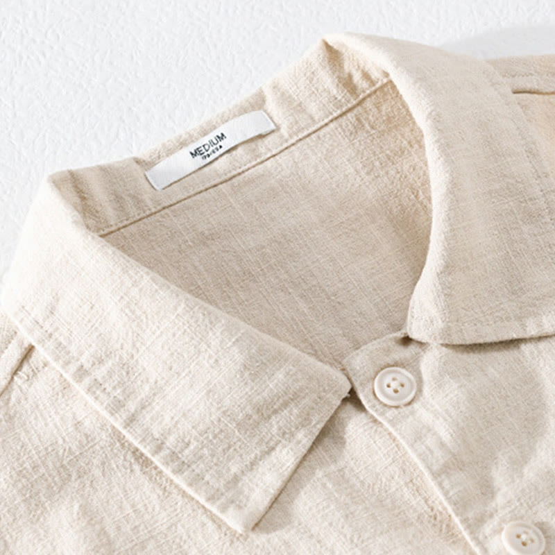 Cotton Linen Lightweight Relaxed Collar Men's Meditation Shirt
