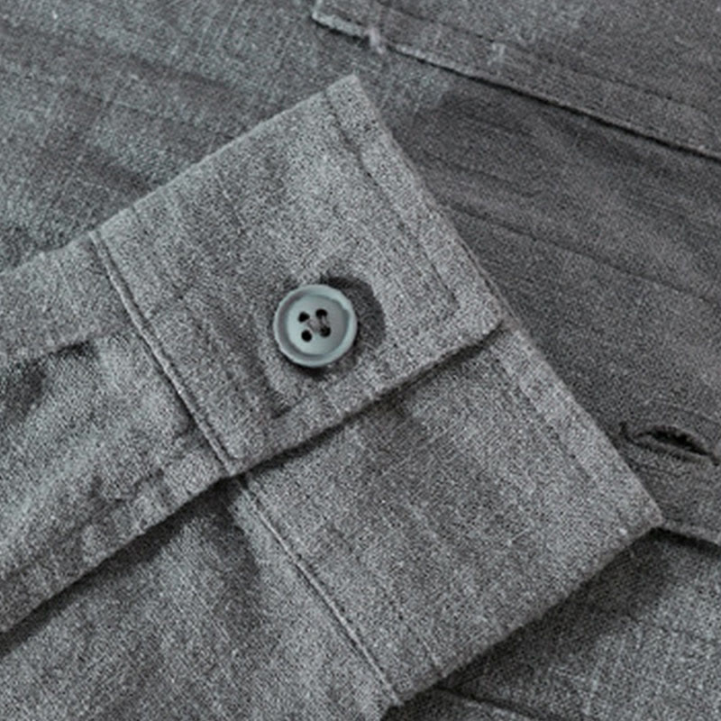 Cotton Linen Lightweight Relaxed Collar Men's Meditation Shirt