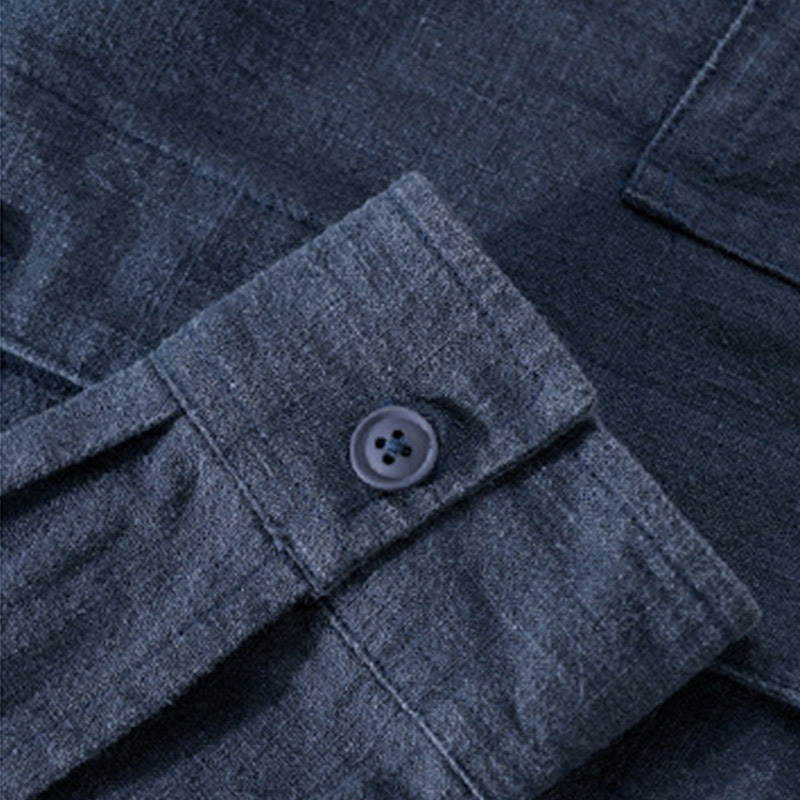 Cotton Linen Lightweight Relaxed Collar Men's Meditation Shirt
