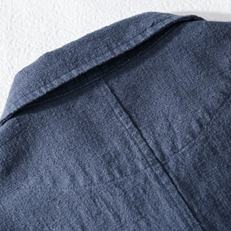 Cotton Linen Lightweight Relaxed Collar Men's Meditation Shirt