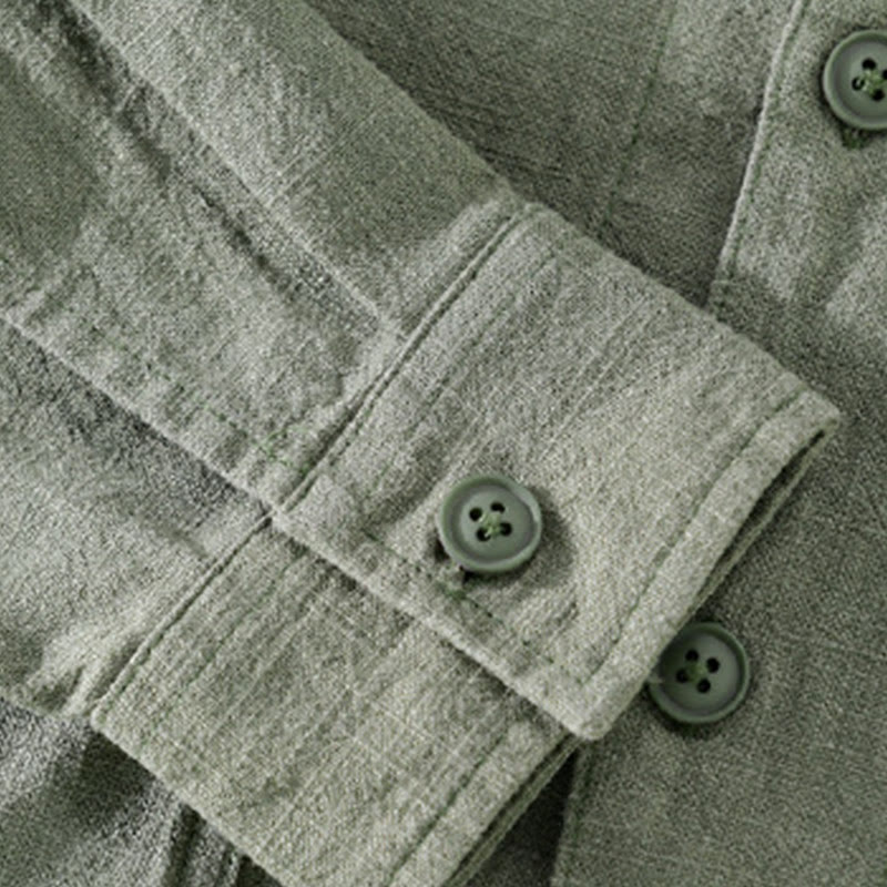 Cotton Linen Lightweight Relaxed Collar Men's Meditation Shirt