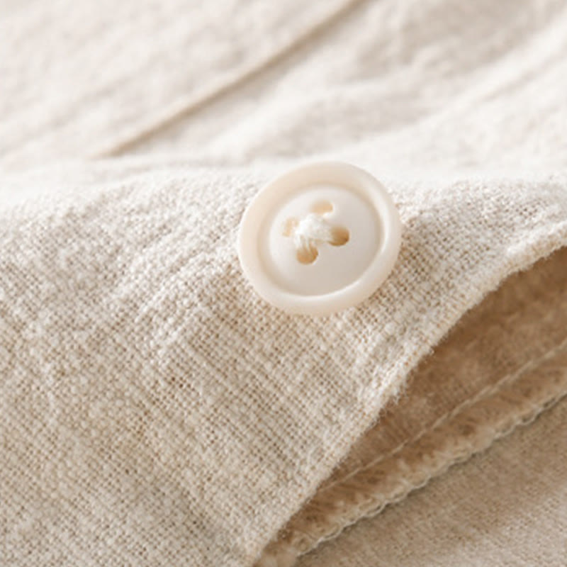 Cotton Linen Lightweight Relaxed Collar Men's Meditation Shirt