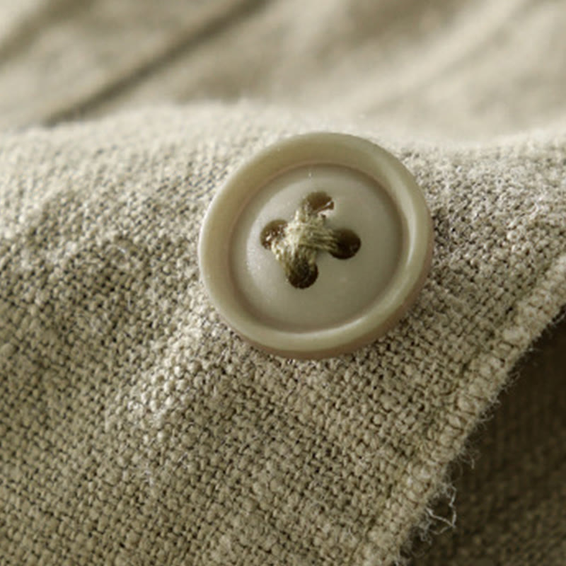 Cotton Linen Lightweight Relaxed Collar Men's Meditation Shirt