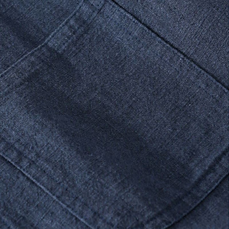 Cotton Linen Lightweight Relaxed Collar Men's Meditation Shirt