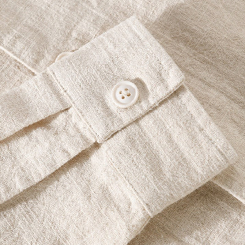 Cotton Linen Lightweight Relaxed Collar Men's Meditation Shirt