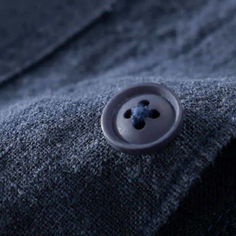 Cotton Linen Lightweight Relaxed Collar Men's Meditation Shirt
