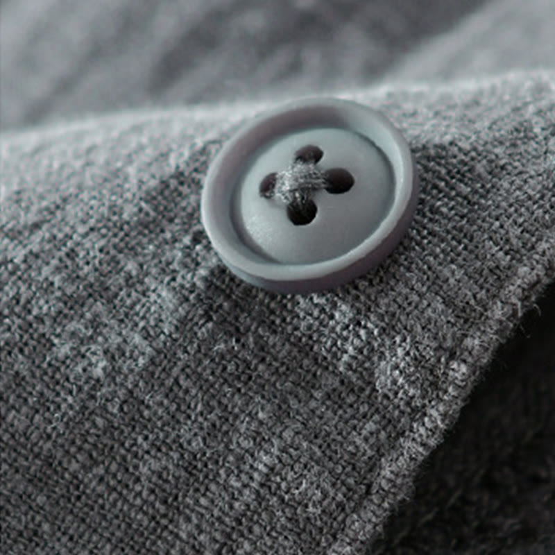 Cotton Linen Lightweight Relaxed Collar Men's Meditation Shirt