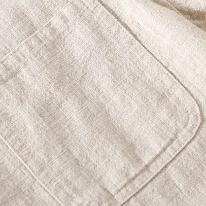 Cotton Linen Lightweight Relaxed Collar Men's Meditation Shirt