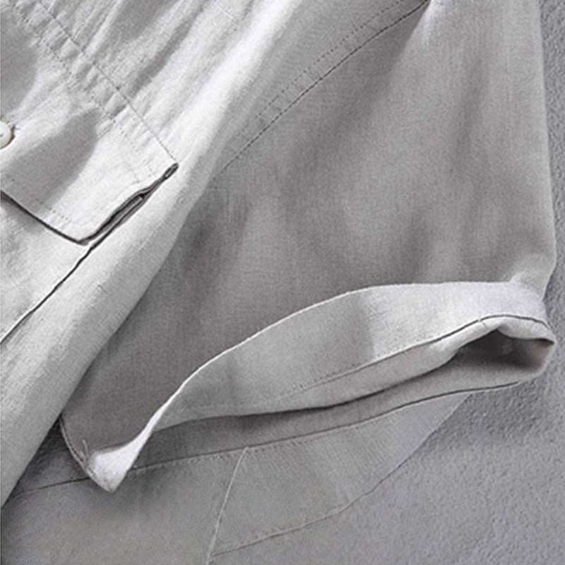 Linen Crew Neck Minimalist Grounding Men's Shirt