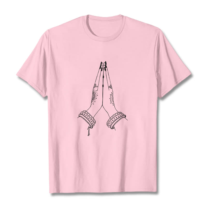 Soft Cotton Crewneck Gratitude Gesture Meditation Tee