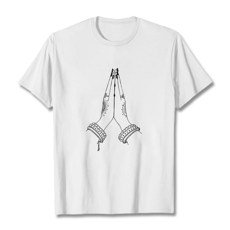 Soft Cotton Crewneck Gratitude Gesture Meditation Tee