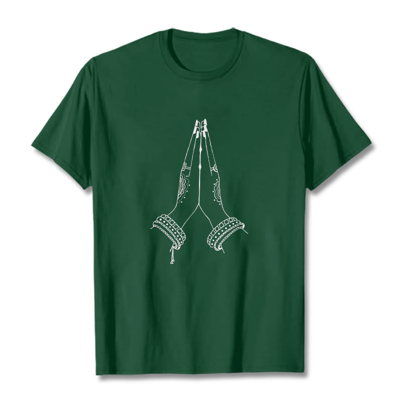 Soft Cotton Crewneck Gratitude Gesture Meditation Tee