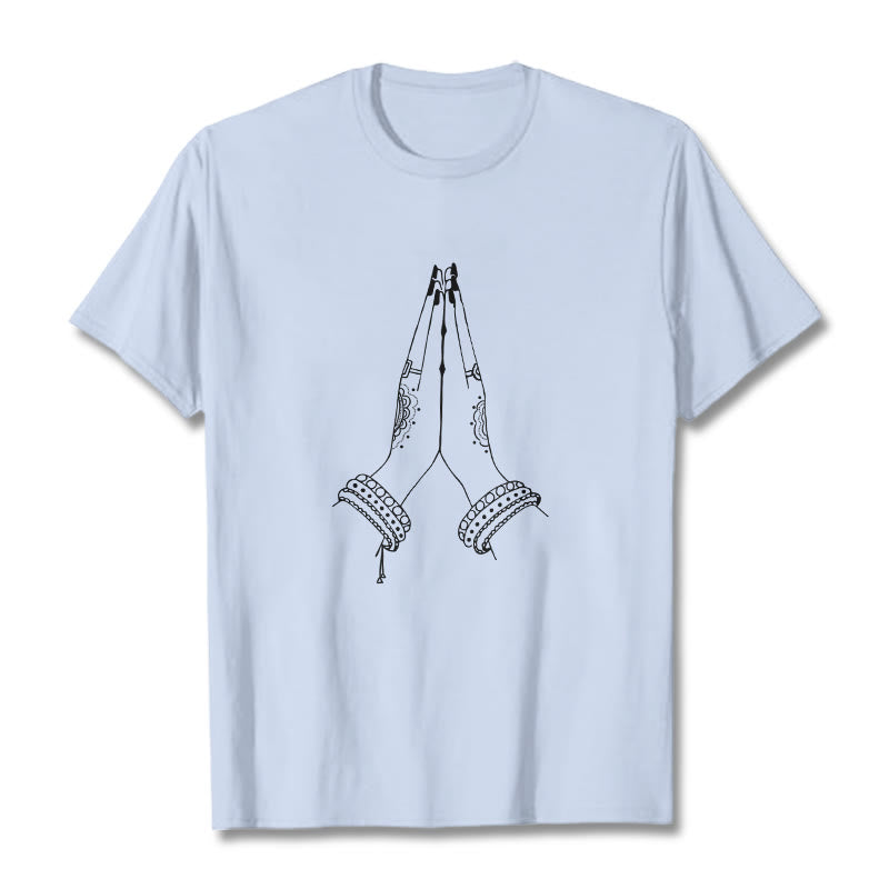 Soft Cotton Crewneck Gratitude Gesture Meditation Tee