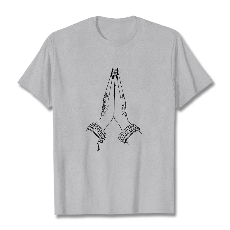 Soft Cotton Crewneck Gratitude Gesture Meditation Tee