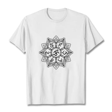 Soft Cotton Mandala Sanskrit Mantra Meditation T-Shirt