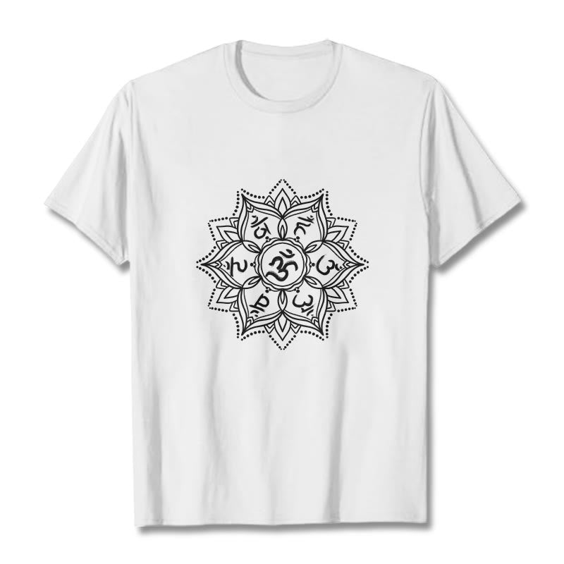 Soft Cotton Mandala Sanskrit Mantra Meditation T-Shirt